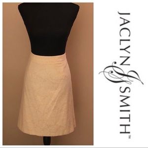 Jaclyn Smith Skirt Pale Yellow Floral Cotton